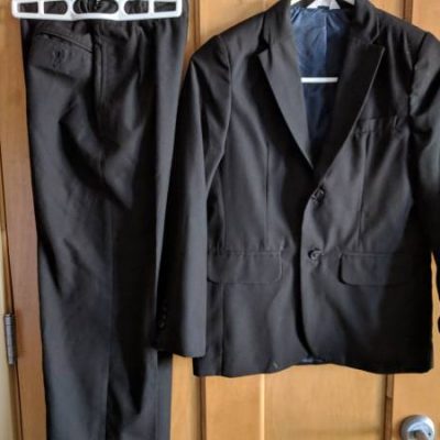 Boys Size 10 Black Suit and White Shirt