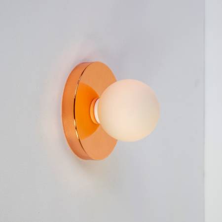 Glass & Copper Globe Sconce