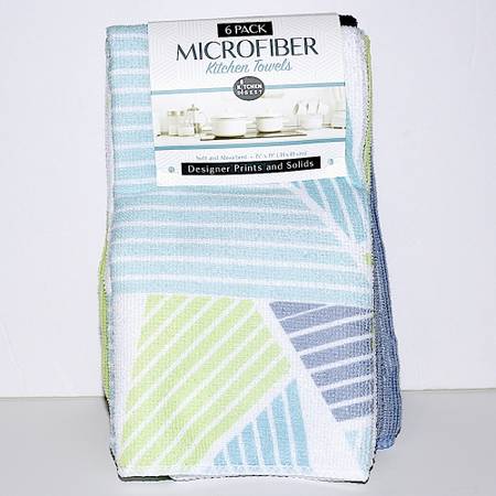 NWT Kitchen Digest 6-Pack Microfiber Kitchen Towels